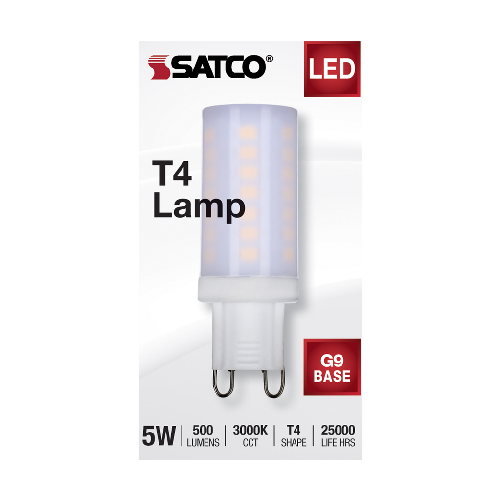 5 Watt; JCD LED; Frost; 3000K; G9 Base; 120 Volt