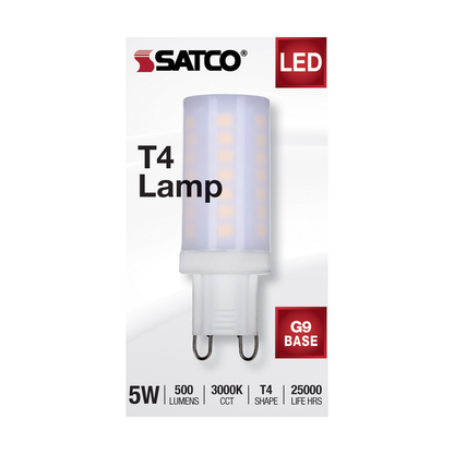 5 Watt; JCD LED; Frost; 3000K; G9 Base; 120 Volt