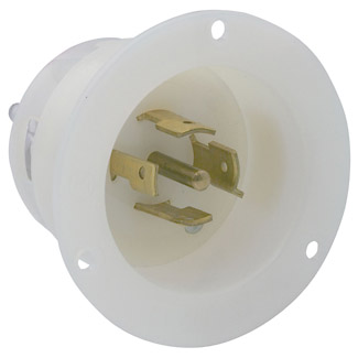20 Amp, Flanged Inlet Locking Receptacle, Industrial Grade