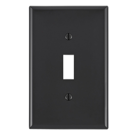 1-Gang Toggle Wallplate, Midway Size, Device Mount, Black