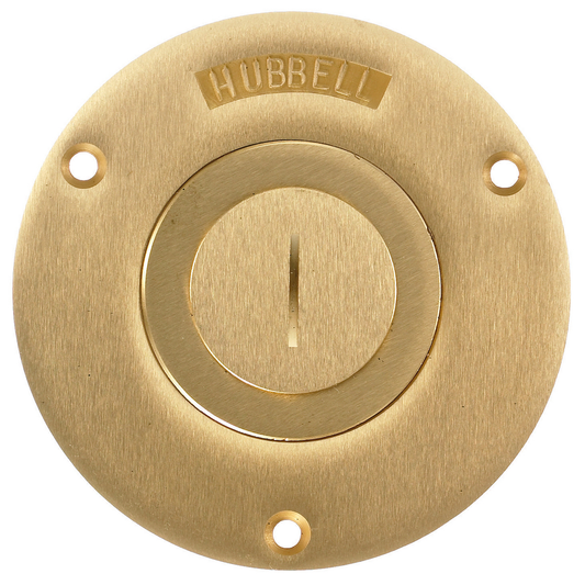 1-Gang Cover, Round, Combination 2-1/8"X 1" Threaded Opening, Brass