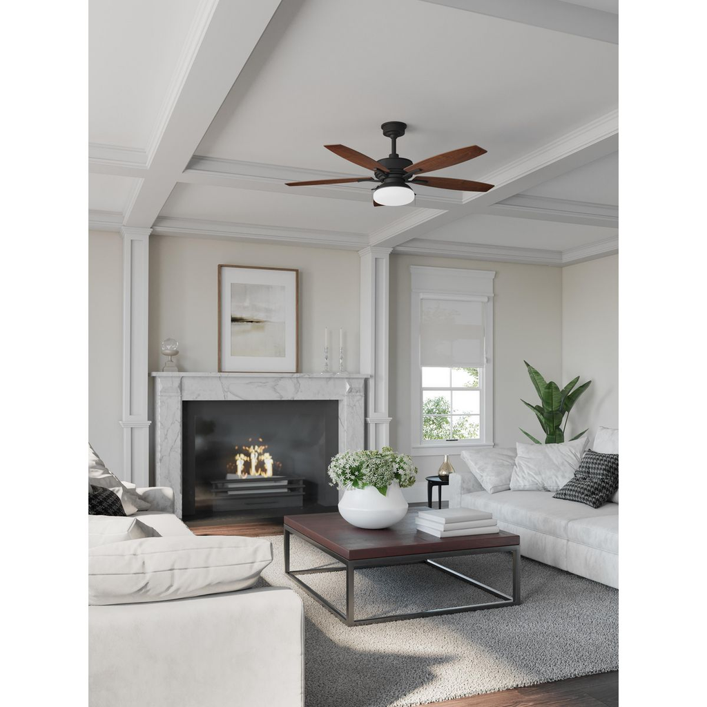 52" Forged Black 5 Blade Ceiling Fan with pull chain