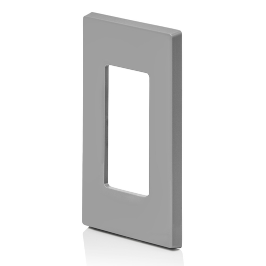 1-Gang Decora Plus Screwless Wallplate Polycarbonate, Gray