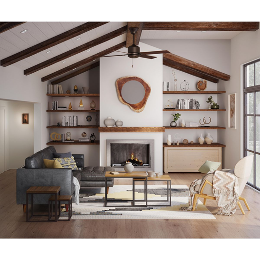Architectural bronze ceiling fan canopy mount.