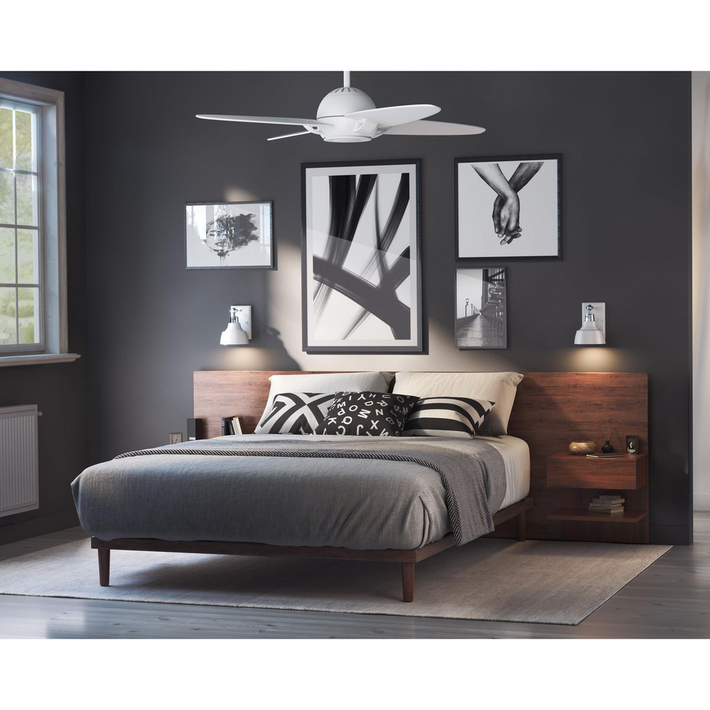 54" 4 Blade Fan w/ LED Light in White