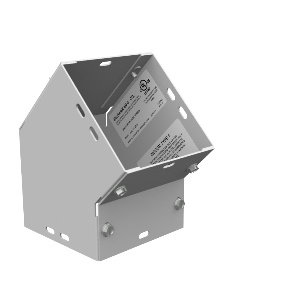 6.234X4X5.593 Wireway Elbow 45 Corner ANSI 61 Gray Steel