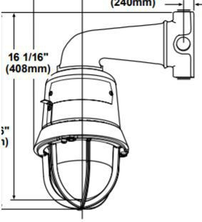 116EX-B, Flashing Light Wall Bracket Mounting Elbow