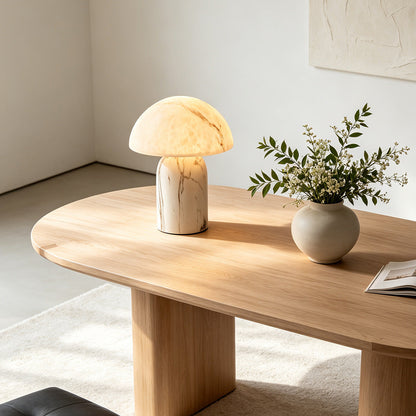 White Contemporary Table Lamps Japanese Stone-Texture Lamp
