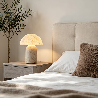 White Contemporary Table Lamps Japanese Stone-Texture Lamp