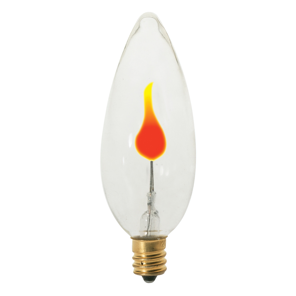 3 Watt BA9 1/2 Incandescent; Clear; 1000 Average rated hours; Candelabra base; 120 Volt