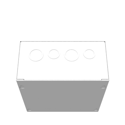 8x4X8 Screw Cover Type 1 UL Steel KOs Gray Cover w/Teardrop Slots Holes In Back