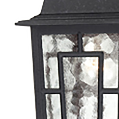 Banyan - 1 Light 11" Hanging Lantern with Clear Water Glass - Textured Black Finish