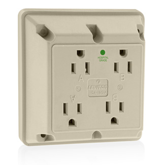 15 Amp 4-in-1 Quadruplex Receptacle/Outlet, Industrial Grade