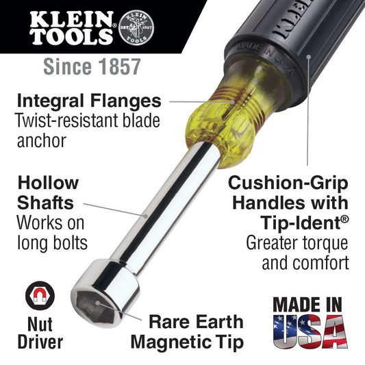 1/4-Inch Magnetic Tip Nut Driver 3-Inch Shaft