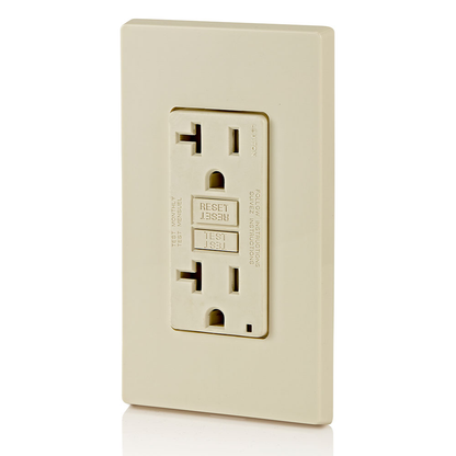 20 Amp, Self Test, Tamper-Resistant GFCI Outlet with LED Indicator Light