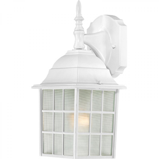 Adams - 1 Light 14" Wall Lantern with Frosted Glass - White Finish