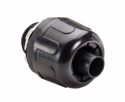 2" Black Nylon Straight Liquidtight Connector