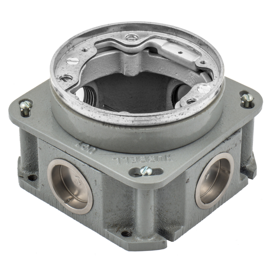 1-Gang Round Cast Iron Box, Deep, Single Service Top