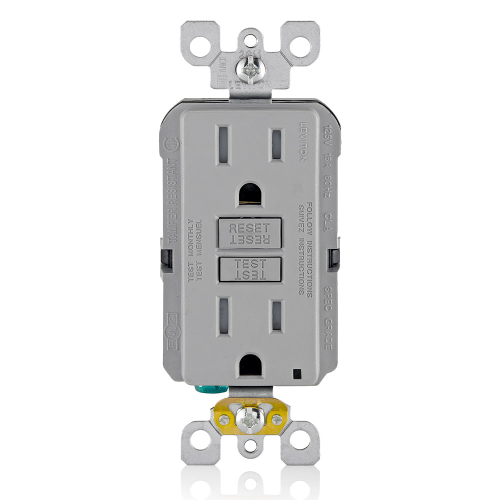 15 Amp, Self Test, Tamper-Resistant GFCI Outlet with LED Indicator Light