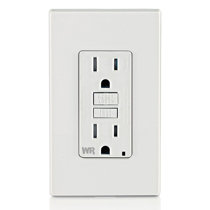 15 Amp GFCI Weather-Resistant Outlet, Self Test, Tamper-Resistant with LED Indicator Light