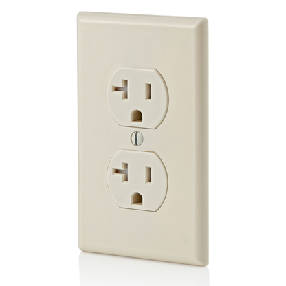 20 Amp Duplex Tamper-Resistant Outlet/Receptacle, Grounding, Light Almond