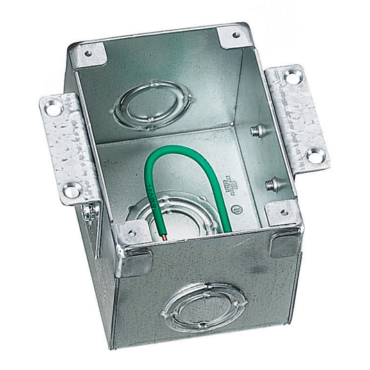 1-Gang, Rectangular, Galvanized Stamped Steel Box, Semi Adjustable, Single Service