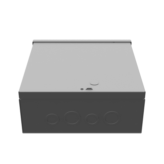 10x4X10 Screw Cover Type 3R UL Steel KO ANSI 61 Gray Quad D KO For Lock Hole In Back
