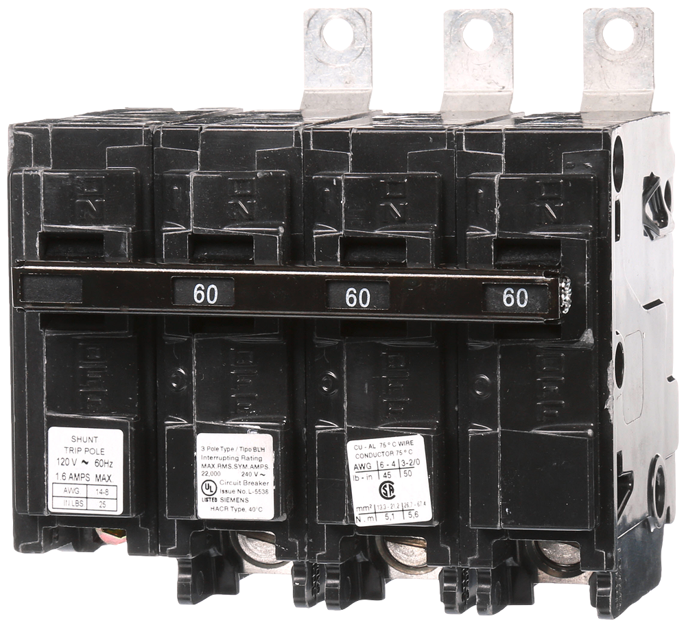 BREAKER 60A 3P 240V 22K BLH 120V SHUNT