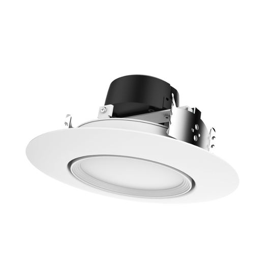 9 watt LED Directional Retrofit Downlight - Gimbaled; 5"-6"; 4000K; 120 volts; Dimmable; White Finish