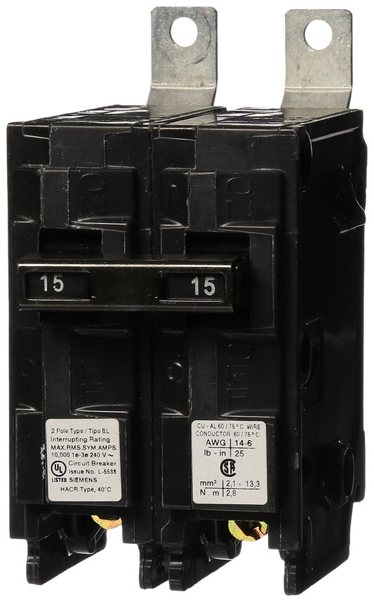 BREAKER 15A 2P 240V 10K BL