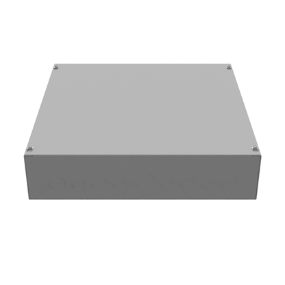 18x4X18 Screw Cover Type 1 UL Steel KOs Gray Cover w/Teardrop Slots Holes In Back
