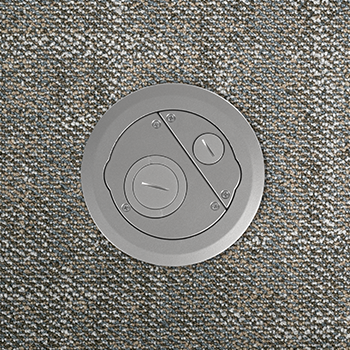 6AT Furniture Feed Evolution™ Poke Thru Device, Surface Style Cover, Aluminum