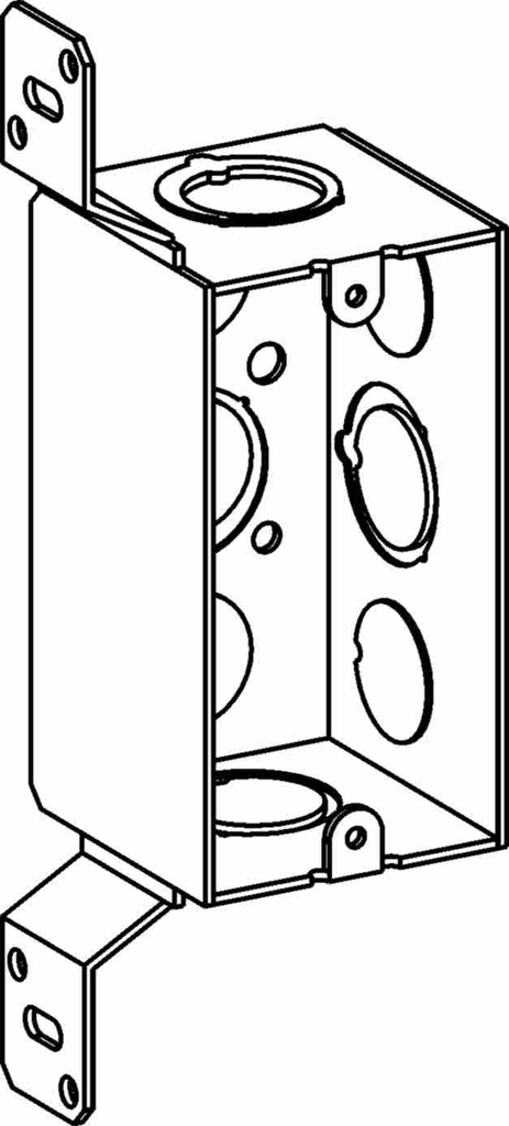 2-1/8" DEEP, 1-GANG WELDED DEEP HANDY BOX WITH MKO & FB BRACKET