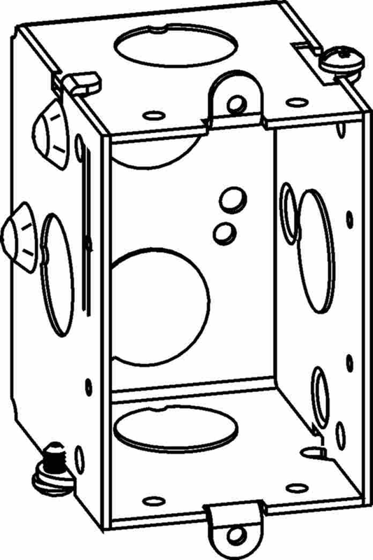 2-1/2" DEEP, GANGABLE 1-GANG SWITCH BOX WITH NO EARS