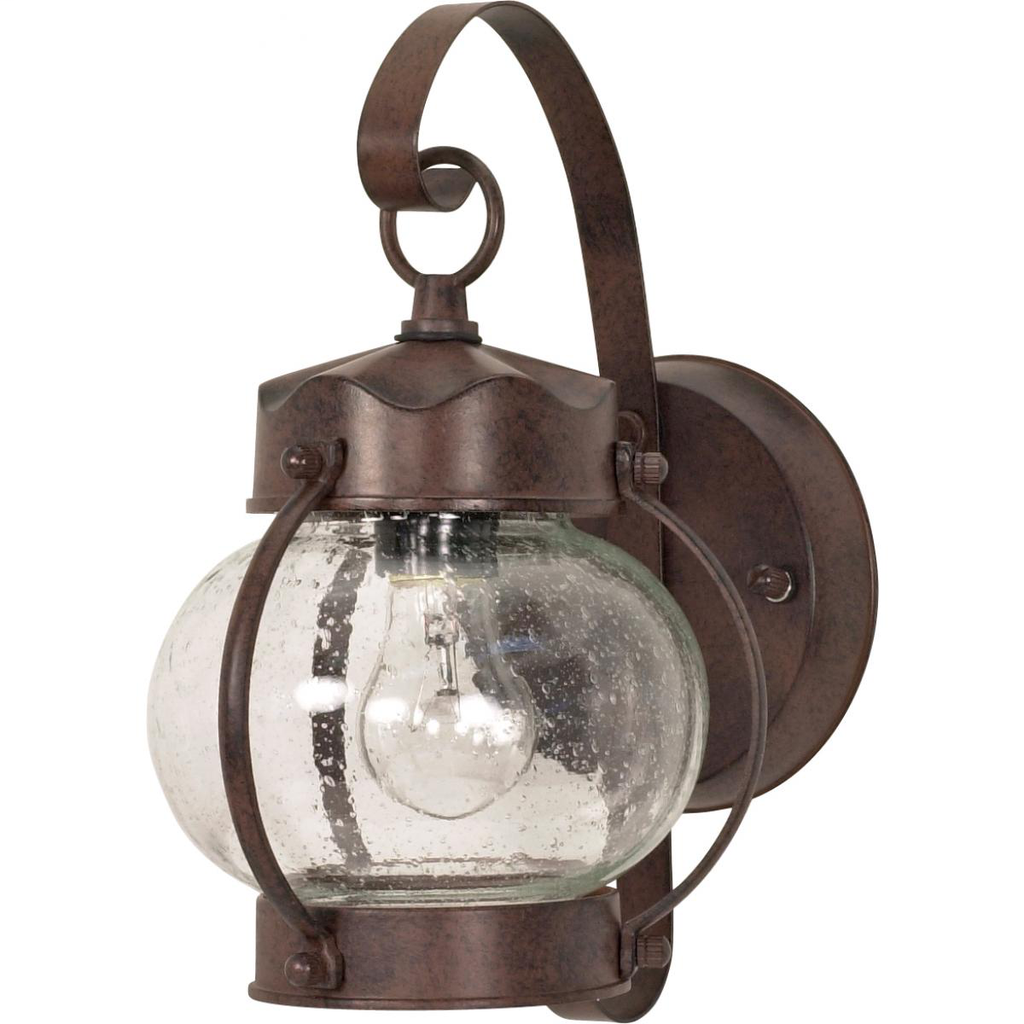 1 Light, 10-5/8 in., Wall Lantern, Onion Lantern with Clear Seed Glass, Color retail packaging