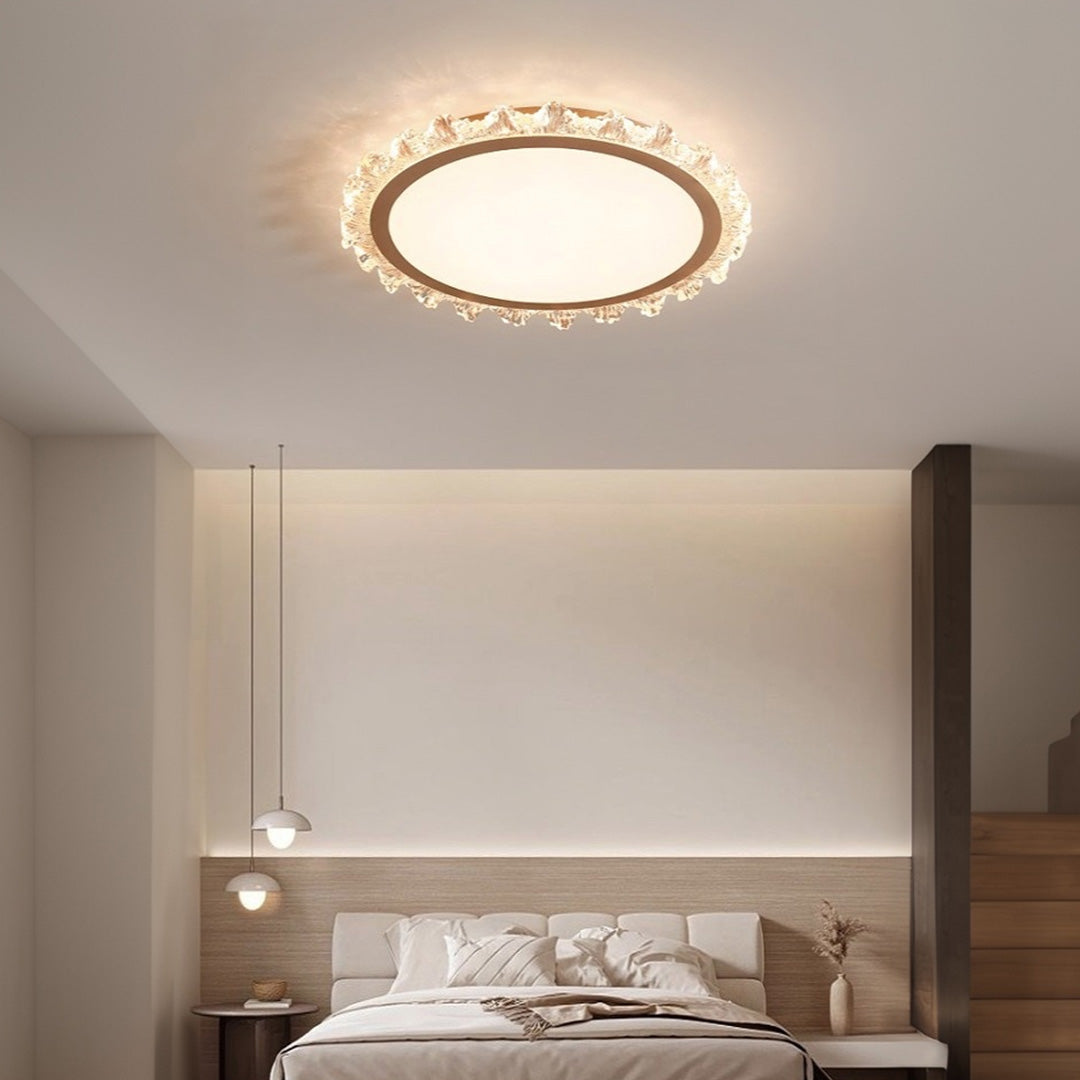 White Round LED Ceiling Light French Full Spectrum Ultra-Thin Flush Mount Light