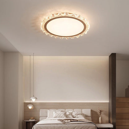 White Round LED Ceiling Light French Full Spectrum Ultra-Thin Flush Mount Light