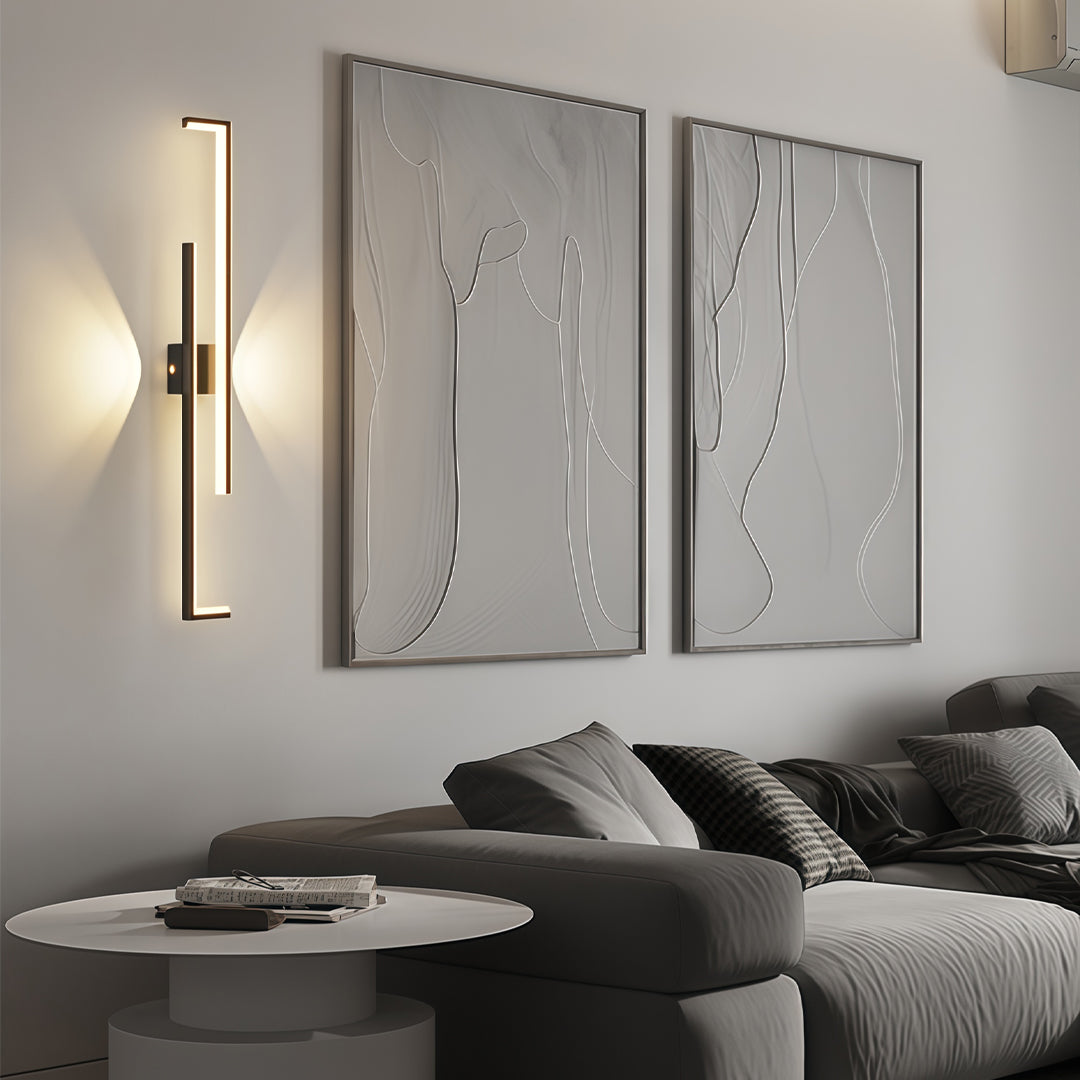 Wall Art LED Lights Minimalist Long Bar Iron Lamp