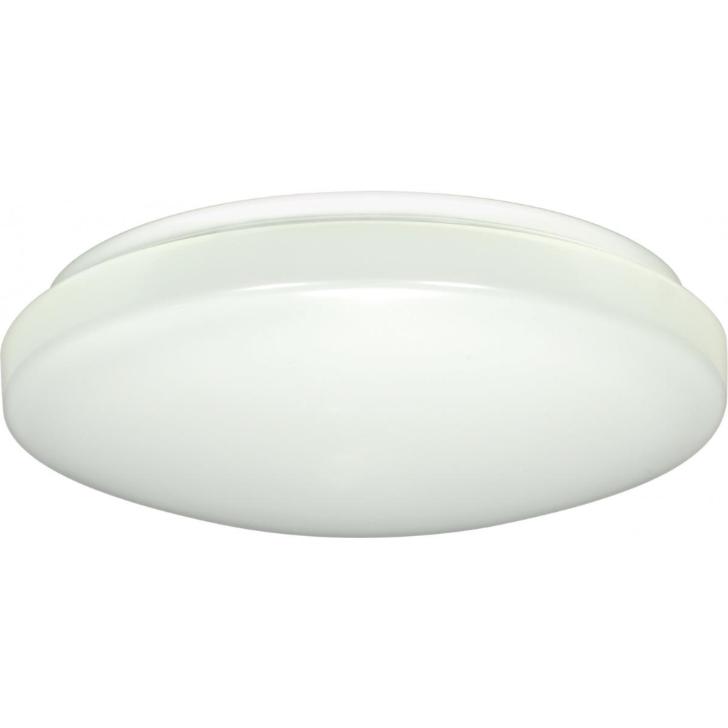 11"- LED Flush with White Acrylic Lens - White Finish - 120-277V