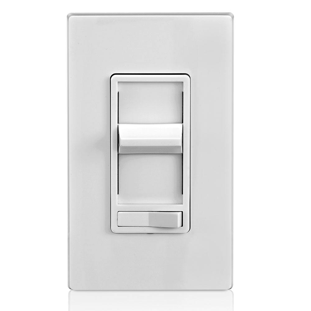 600W, 120 Volt AC 60Hz, 3-Way, SureSlide Preset Electro-Mechanical Incandescent Slide Dimmer, Illuminated - White