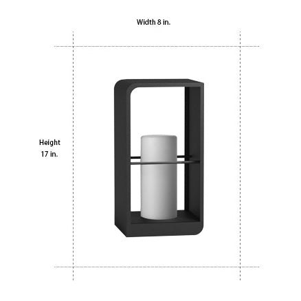 [Open-Box]Black Lantern Outdoor Light Rectangular Frame Waterproof Lamp