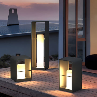 [Open-Box]Black Lantern Outdoor Light Rectangular Frame Waterproof Lamp