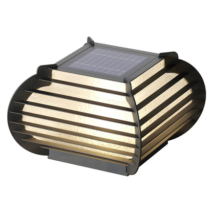 [Open-Box] Black Lattice Hardiwred/Solar Outdoor Post Pier Mount Light