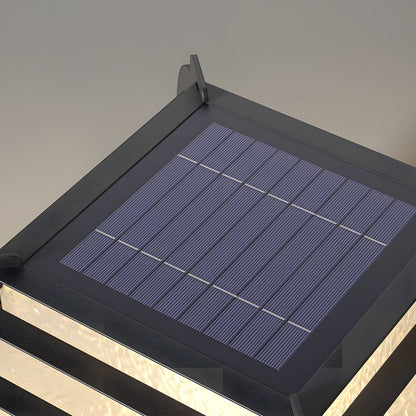 [Open-Box] Black Lattice Hardiwred/Solar Outdoor Post Pier Mount Light