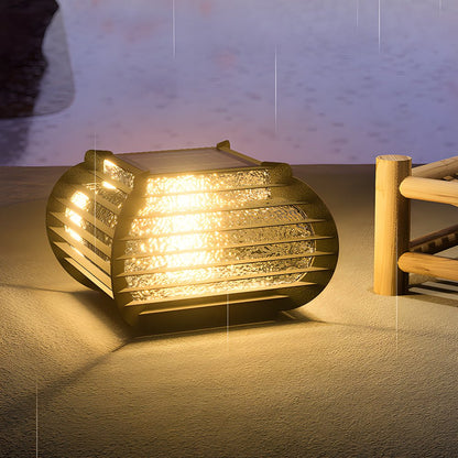 [Open-Box] Black Lattice Hardiwred/Solar Outdoor Post Pier Mount Light