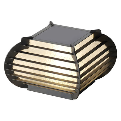 [Open-Box] Black Lattice Hardiwred/Solar Outdoor Post Pier Mount Light