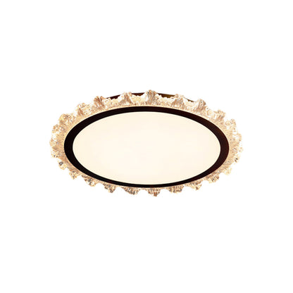 White Round LED Ceiling Light French Full Spectrum Ultra-Thin Flush Mount Light