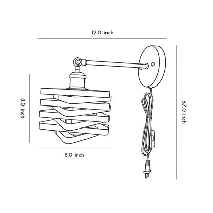 Wall Mount Lights with Plug Adjustable Angle Industrial Lamp