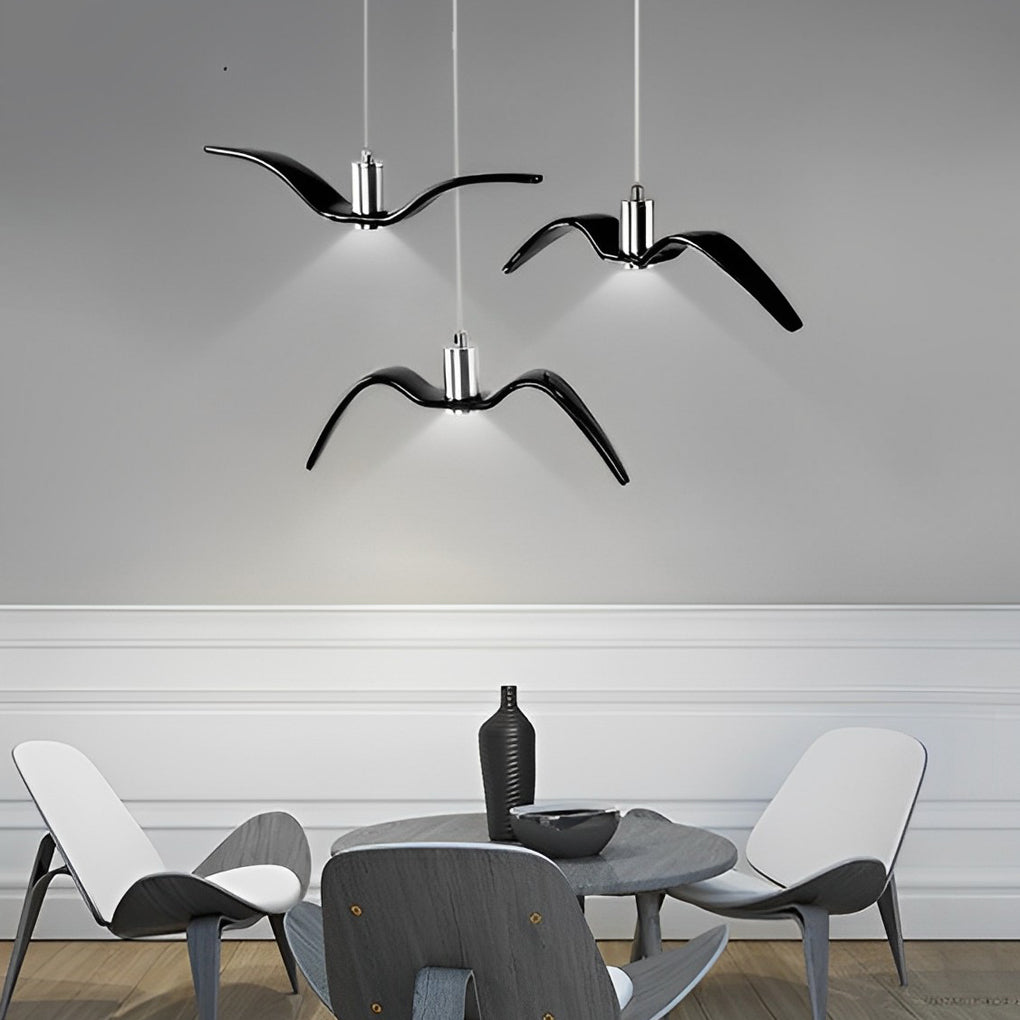 Wing Pendant Light Modern Creative Seagull LED Metal Light