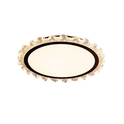 White Round LED Ceiling Light French Full Spectrum Ultra-Thin Flush Mount Light